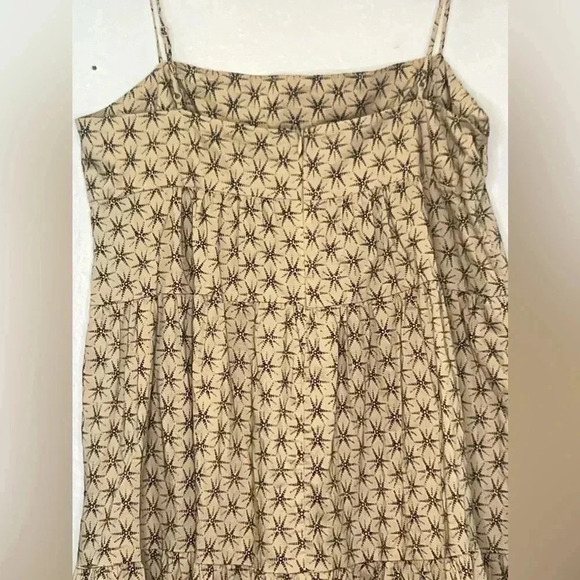 levi's Clea Dress Cotton Tiered Adjustable Straps Sz L‎ in Textured Stars Safari - Picture 6 of 13